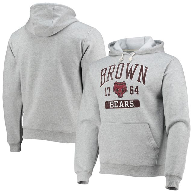 Hommes League Collegiate Wear Heathered Grey Brown Bears Volume Up Essential Fleece Pullover Hoodie