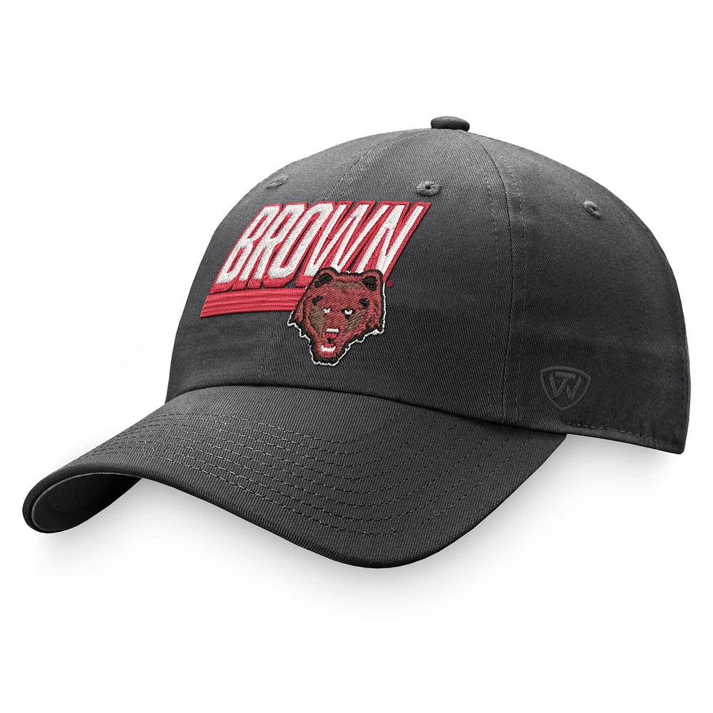 TOP BROWNU CHARC NCAA TOP SLICE ADJ - CHARCOAL HATMENUST