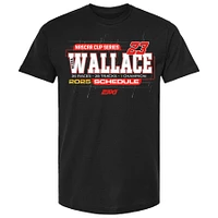 Men's 23XI Racing Black Bubba Wallace 2025 NASCAR Cup Series Schedule T-Shirt