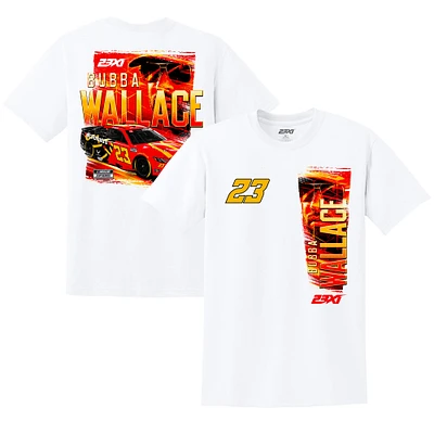 T-shirt blanc 23XI Racing pour homme, motif voiture Bubba Wallace McDonald's