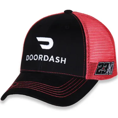 Bubba Wallace Checkered Flag DoorDash Adjustable Hat - Black/Red