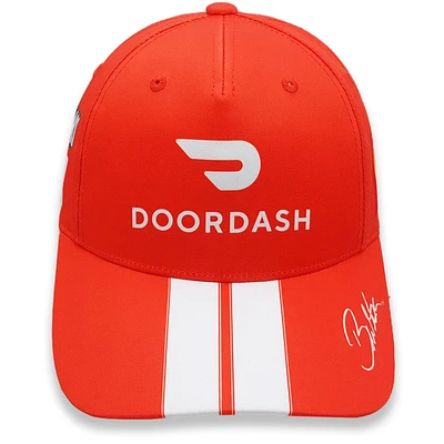 Drapeau à damiers rouge/blanc pour homme Bubba Wallace DoorDash uniforme réglable chapeau