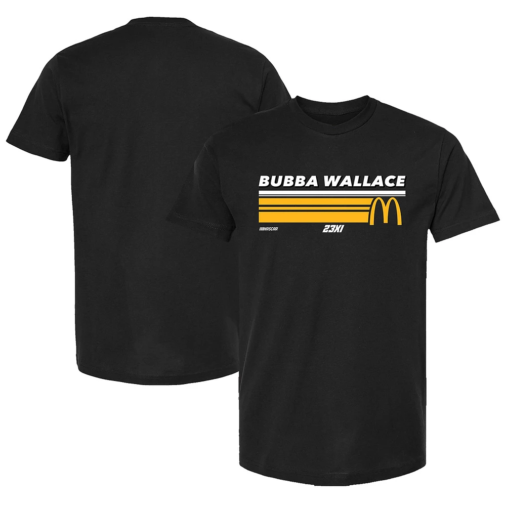 T-shirt Hot Lap Bubba Wallace McDonald's noir pour homme avec drapeau à damier