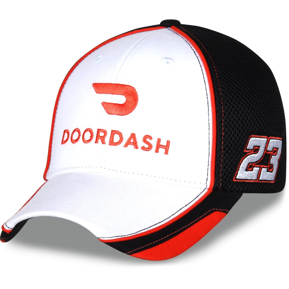 Men's Checkered Flag White/Black Bubba Wallace DoorDash Element Mesh Adjustable Hat