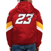 Veste à capuche demi-zip en satin Starter Red Bubba Wallace Home Team pour hommes