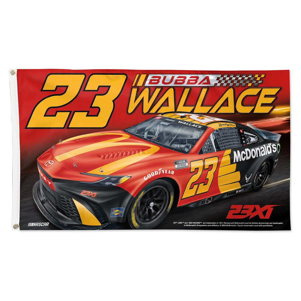 WinCraft Bubba Wallace McDonald's Drapeau de luxe unilatéral 3' x 5'