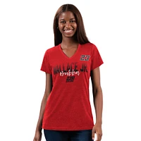 T-shirt à col en V rouge Bubba Wallace Snap G-III 4Her by Carl Banks pour femme