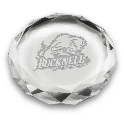 Bucknell Bison 3'' Optic Crystal Faceted Paperweight