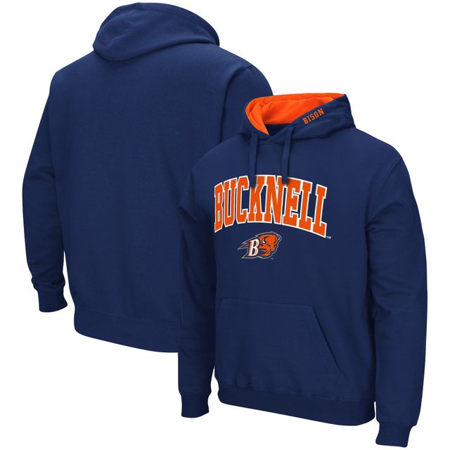 Chandail à capuchon pour hommes Colosseum Navy Bucknell Bison Arch et logo