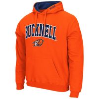 Men's Colosseum Orange Bucknell Bison Arch and Logo Pullover Hoodie