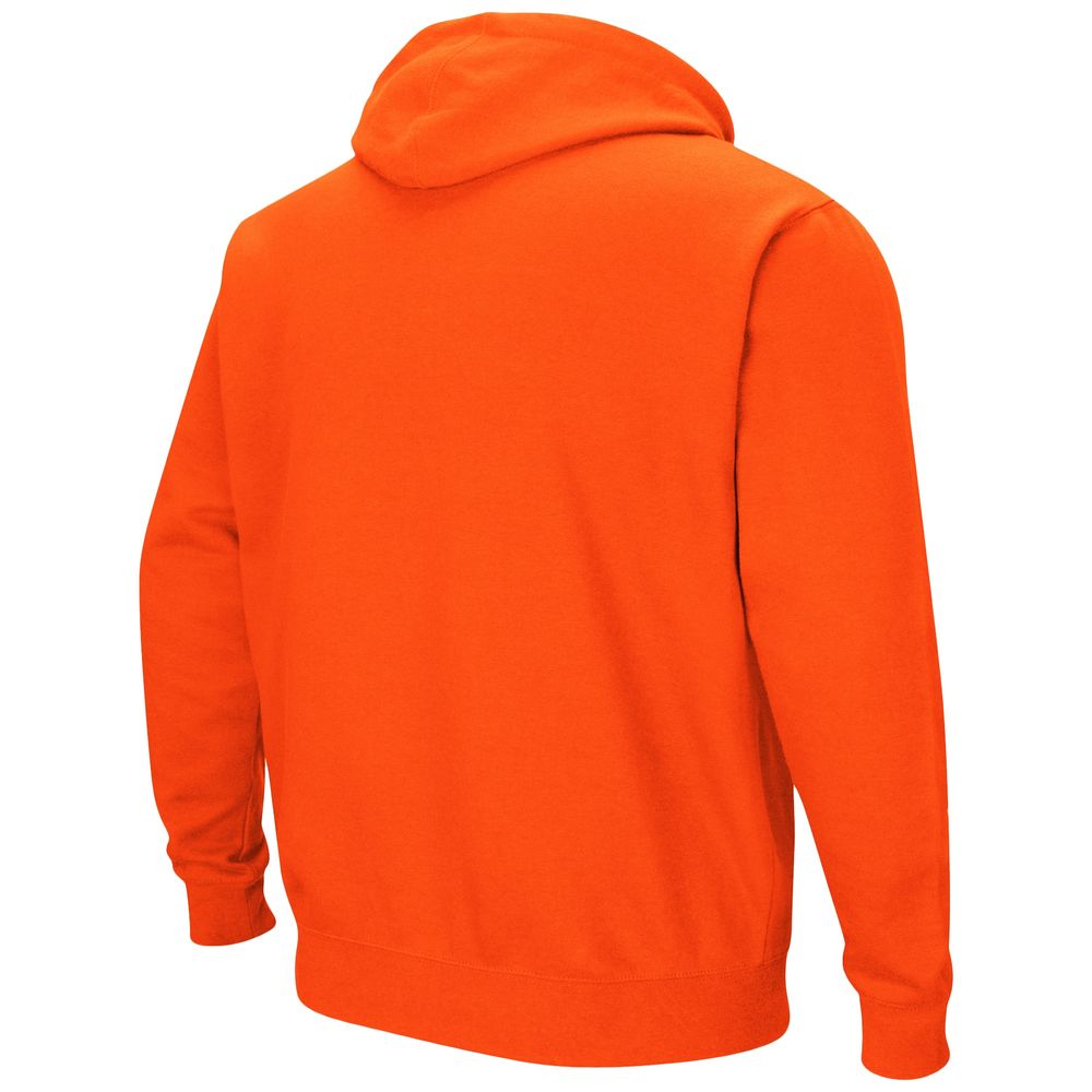 Men's Colosseum Orange Bucknell Bison Arch and Logo Pullover Hoodie