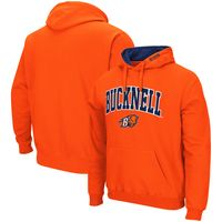 Men's Colosseum Orange Bucknell Bison Arch and Logo Pullover Hoodie