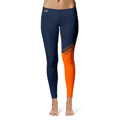 Bucknell Bison Women's Letter Color Block Yoga Leggings - Navy/Orange