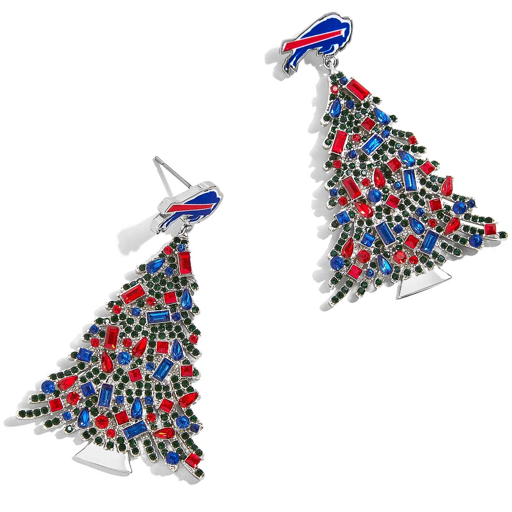 BaubleBar Buffalo Bills Boucles d'oreilles pendantes en forme d'arbre de Noël