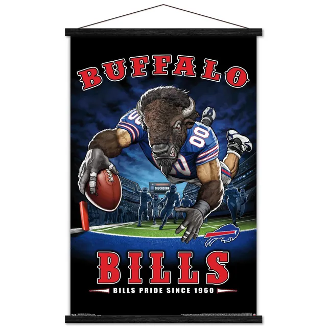 Buffalo Bills Football Team ball and typography Framed Print by