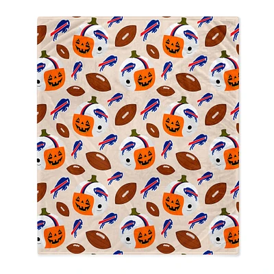 Buffalo Bills 60" x 70" Pumpkin Helmet Corral Fleece Blanket