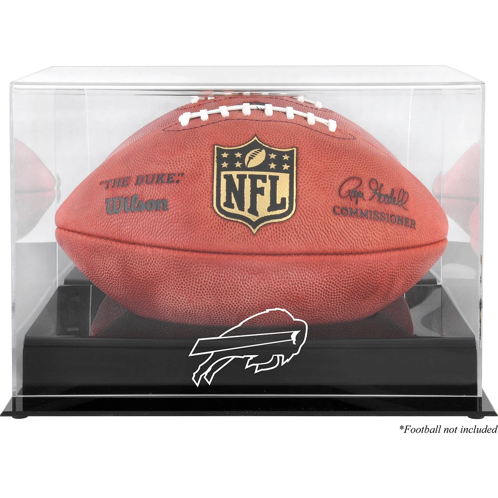 Vitrine de présentation du logo de football Buffalo Bills à base noire avec dos miroir