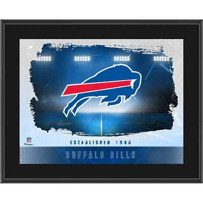 Plaque encadrée avec logo d'équipe horizontal sublimé de 10,5" x 13" des Buffalo Bills