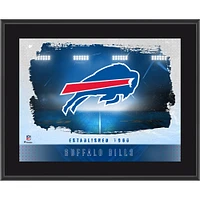 Plaque encadrée avec logo d'équipe horizontal sublimé de 10,5" x 13" des Buffalo Bills