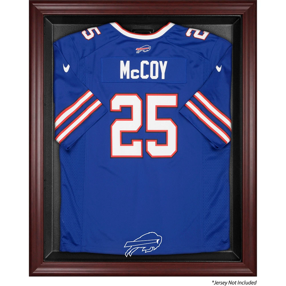 Vitrine de présentation encadrée en acajou pour maillots des Buffalo Bills