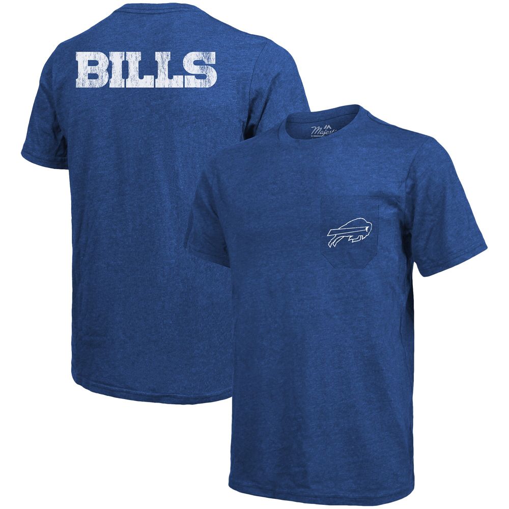 Buffalo Bills Majestic Threads Tri-Blend Pocket T-Shirt - Royal