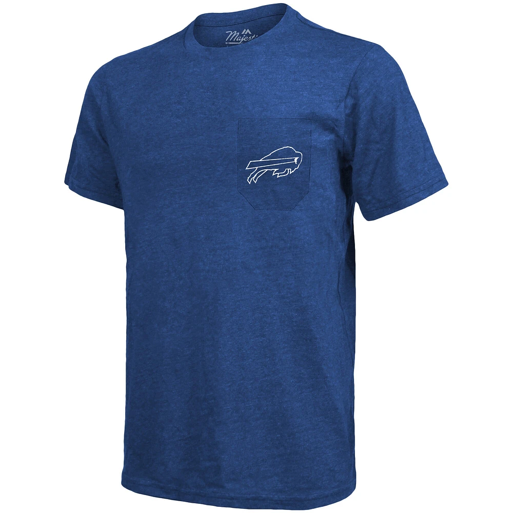 Buffalo Bills Majestic Threads Tri-Blend Pocket T-Shirt - Royal