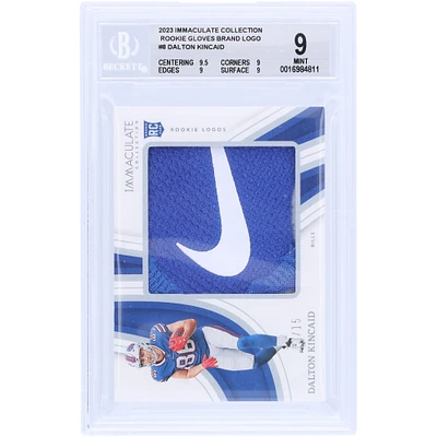 Carte recrue authentifiée 9 BGS de la collection Panini Immaculate 2023 des Buffalo Bills de Dalton Kincaid avec logo Nike Swoosh Relic #RL-DKI #13/15 - Sous-grades 9.5,9,9,9