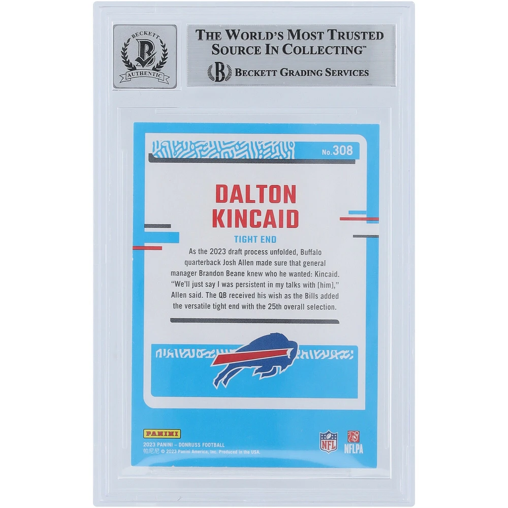 V106832 Bills Dalton Kincaid Buffalo Bills Carte Panini Donruss autographiée 2023 #308 Beckett Fanatics Witnessed Authenticated 9/10 Rookie 86 Dalton Kincaid AUT PAA TRADING CARDS 45646 AUTTRC CA01F06893 #43