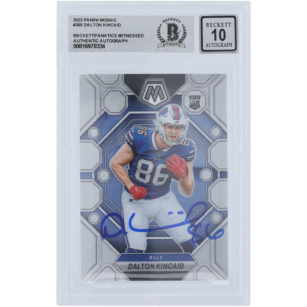 Dalton Kincaid Buffalo Bills Autographed 2023 Panini Mosaic #305 Beckett Fanatics Witnessed Authenticated Rookie Card