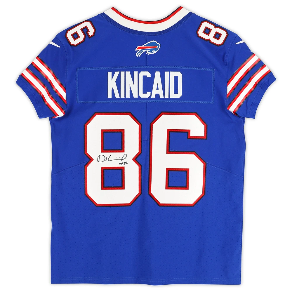 Maillot Nike Royal Elite dédicacé par Dalton Kincaid des Buffalo Bills