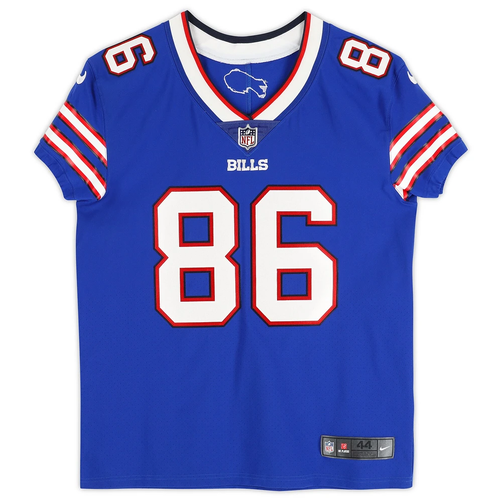 Maillot Nike Royal Elite dédicacé par Dalton Kincaid des Buffalo Bills