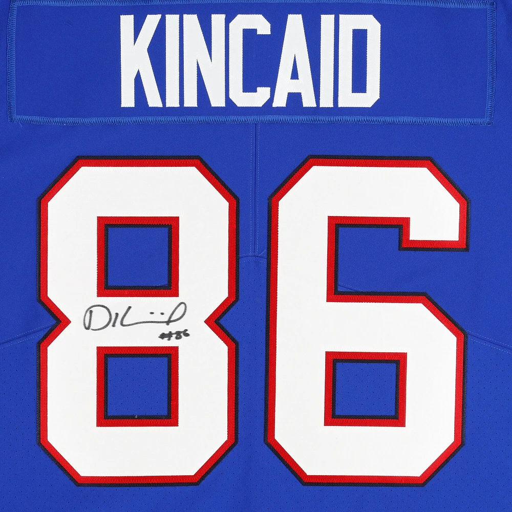 Maillot Nike Royal Elite dédicacé par Dalton Kincaid des Buffalo Bills