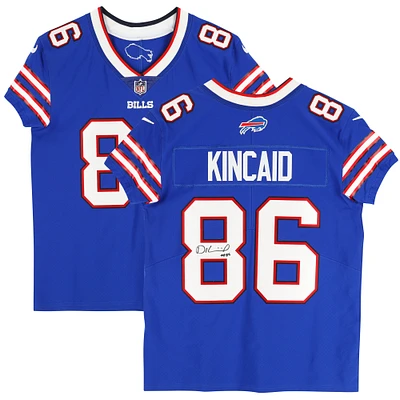 Maillot Nike Royal Elite dédicacé par Dalton Kincaid des Buffalo Bills