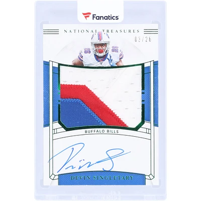 Devin Singletary Buffalo Bills dédicacé 2019 Panini National Treasures Emerald Patch Relic #RMS-DI #3/26 Rookie Card