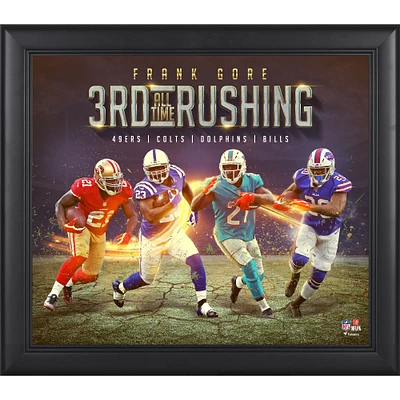 Frank Gore Buffalo Bills Framed 15" x 17" 3rd Most Career Rushing Yards All Time Collage