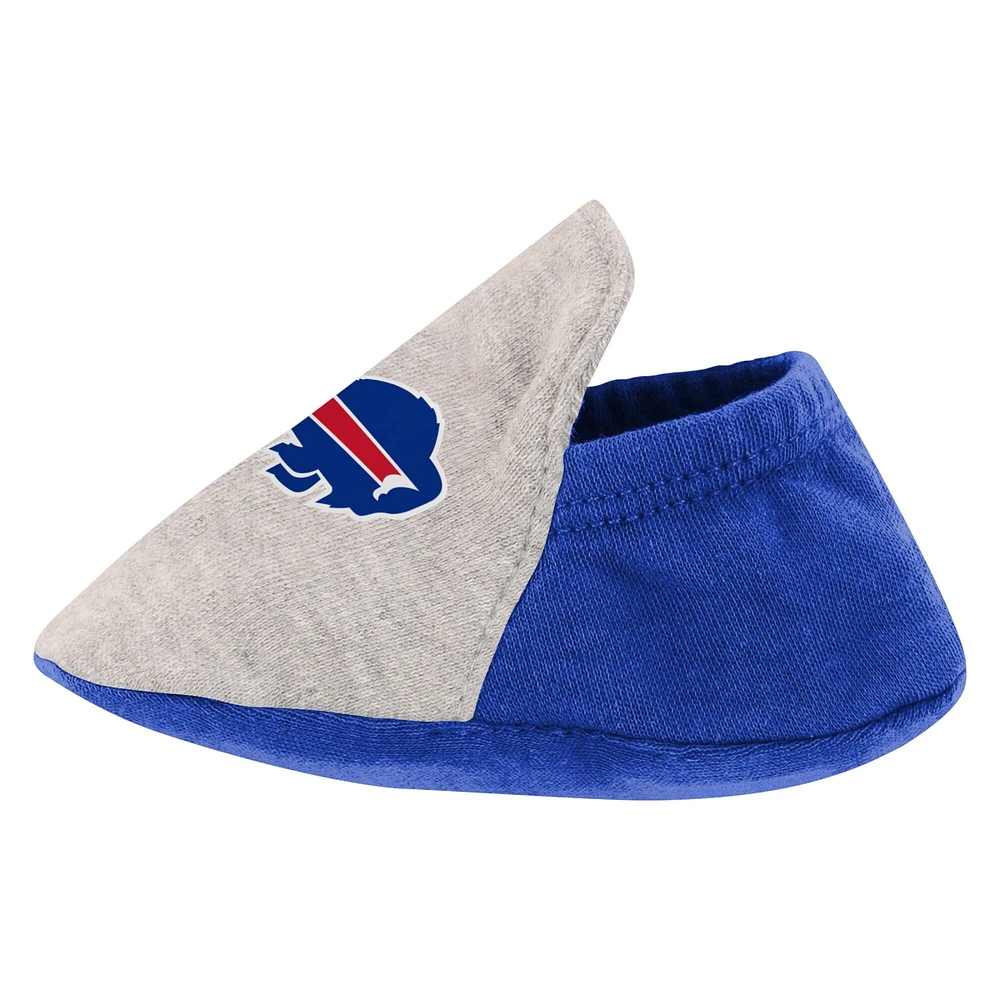 Girls Infant Heather Grey/Royal Buffalo Bills Ensemble trois pièces avec body, jupe et chaussons