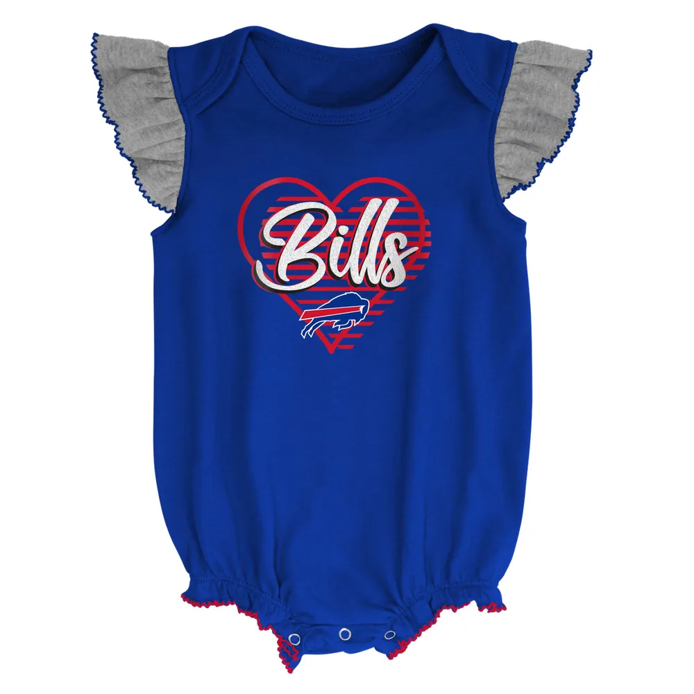 Lids Buffalo Bills Girls Newborn & Infant All The Love Bodysuit, Bib  Booties Set - Royal/Heathered Gray