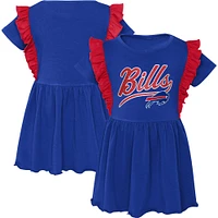 Robe tri-mélange trop mignonne Royal Buffalo Bills pour filles d'âge préscolaire