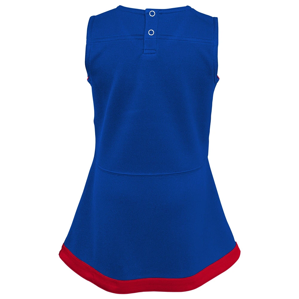 Filles préscolaires Royal Buffalo Bills deux pièces Cheer Captain Jumper Dress avec Bloomer Set