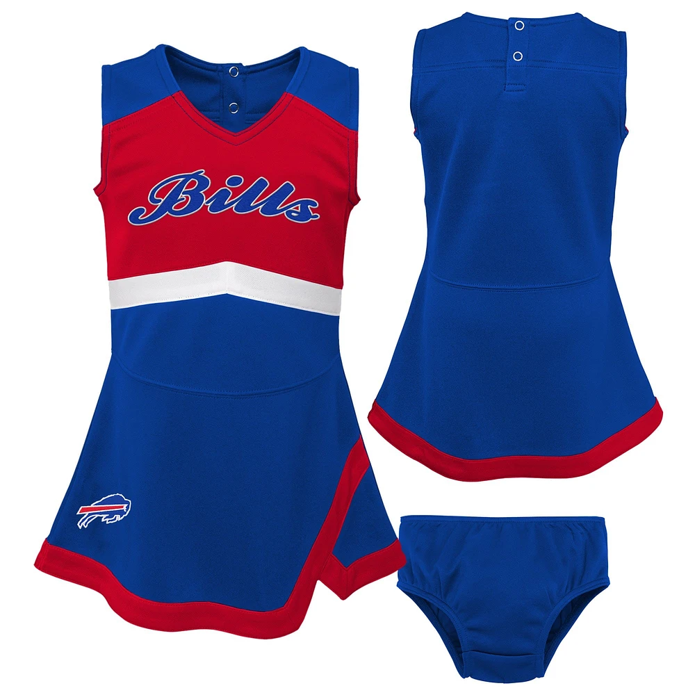 Filles préscolaires Royal Buffalo Bills deux pièces Cheer Captain Jumper Dress avec Bloomer Set