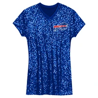 Girls Youth Josh Allen Royal Buffalo Bills Sequin Player Name & Number V-Neck Dress