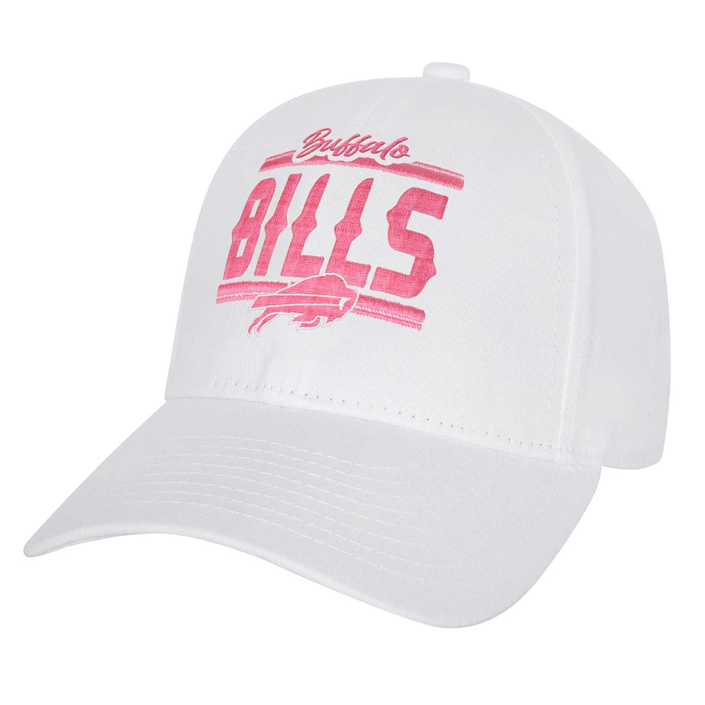 Casquette réglable structurée entièrement blanche Buffalo Bills pour jeunes filles