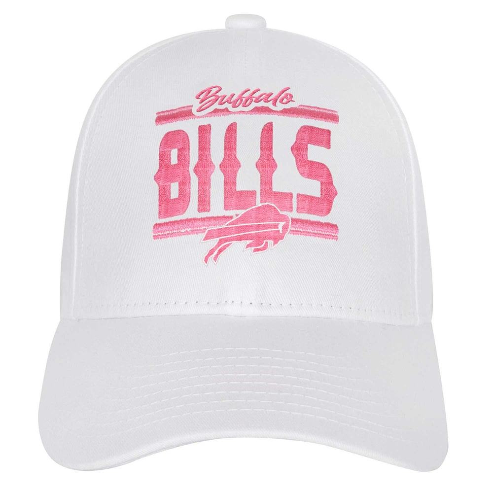 Casquette réglable structurée entièrement blanche Buffalo Bills pour jeunes filles