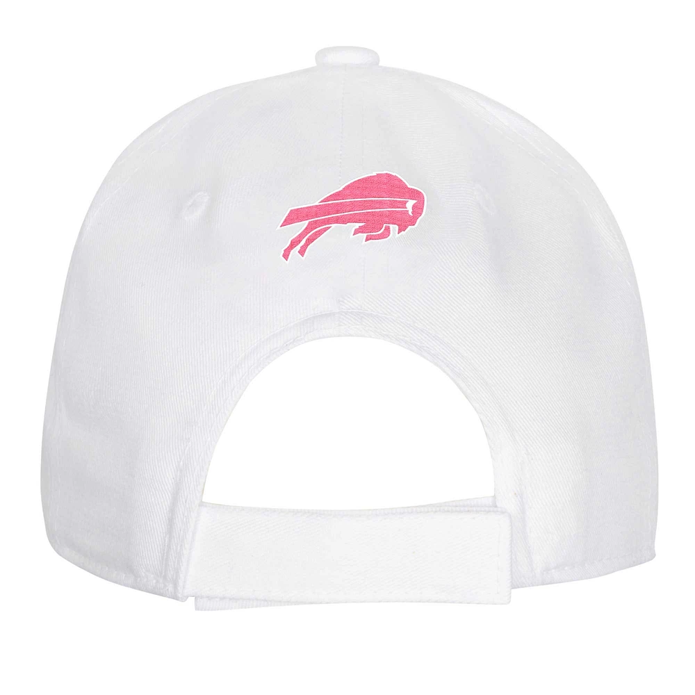 Casquette réglable structurée entièrement blanche Buffalo Bills pour jeunes filles