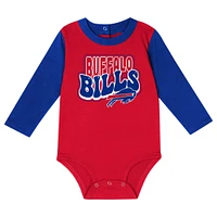 Infant Red/Royal Buffalo Bills Double Up Long Sleeve Bodysuit Pant Set