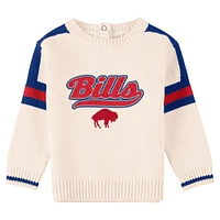 Infant WEAR by Erin Andrews Cream Buffalo Bills Throwback Script Sweater