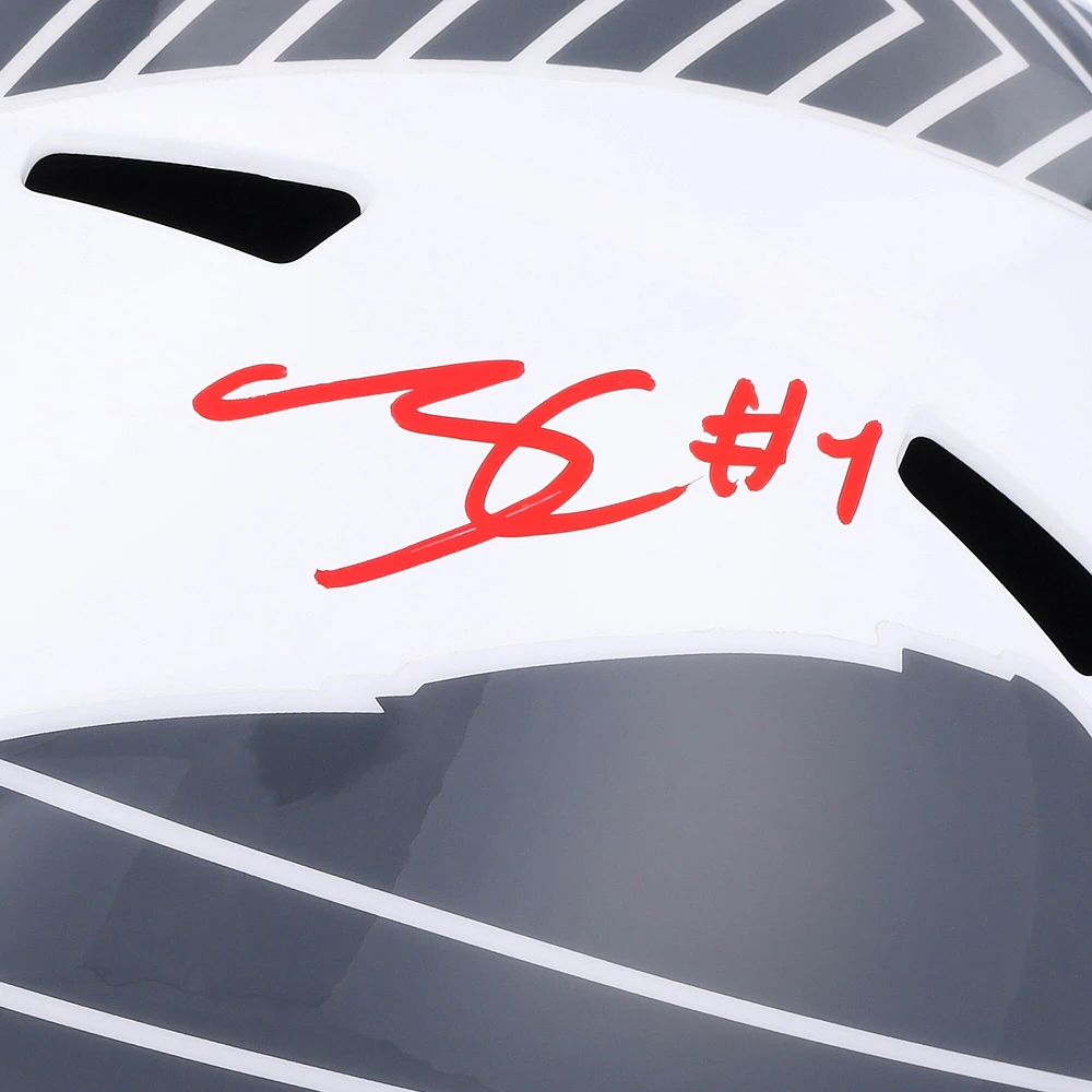 Casque réplique autographié Riddell 2024 Salute To Service Speed ​​de James Cook Buffalo Bills