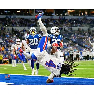James Cook Buffalo Bills Unsigned Week 10 Flipping into the Endzone vs. Indianapolis Colts Photograph