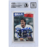 Jim Kelly Buffalo Bills Carte de recrue autographiée Topps #362 Beckett de 1987 avec inscription « HOF 02 » et témoin des fanatiques