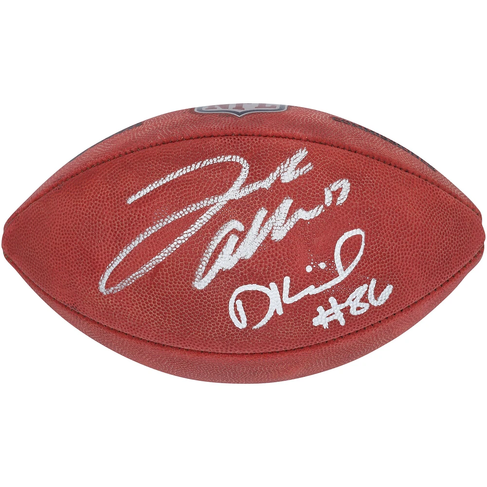 Ballon de football en couleur signé par Josh Allen et Dalton Kincaid des Buffalo Bills